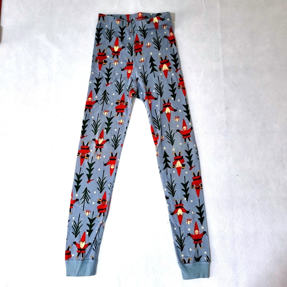 Hanna Andersson Pajama Bottoms Holiday Harvest Gnomes 130 cm Boys 8 Blue